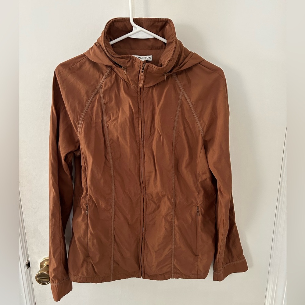 Pendleton Chocolate Brown Full Zip Windbreaker Wi… - image 2